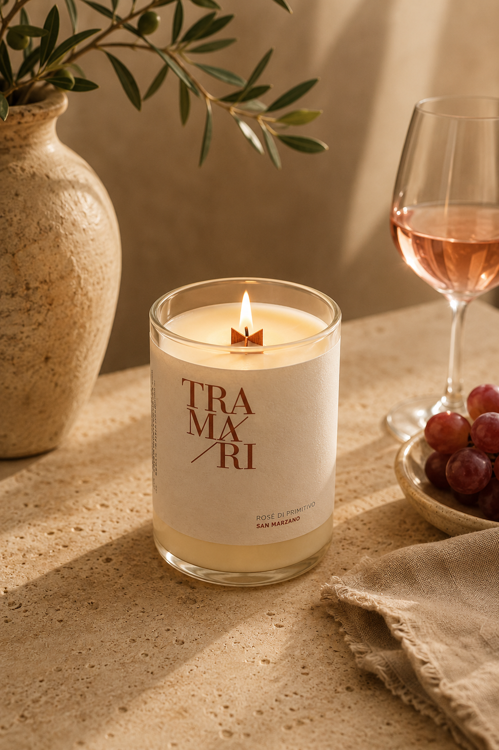נר יין Tramari – מהדורת Rosé di Primitivo