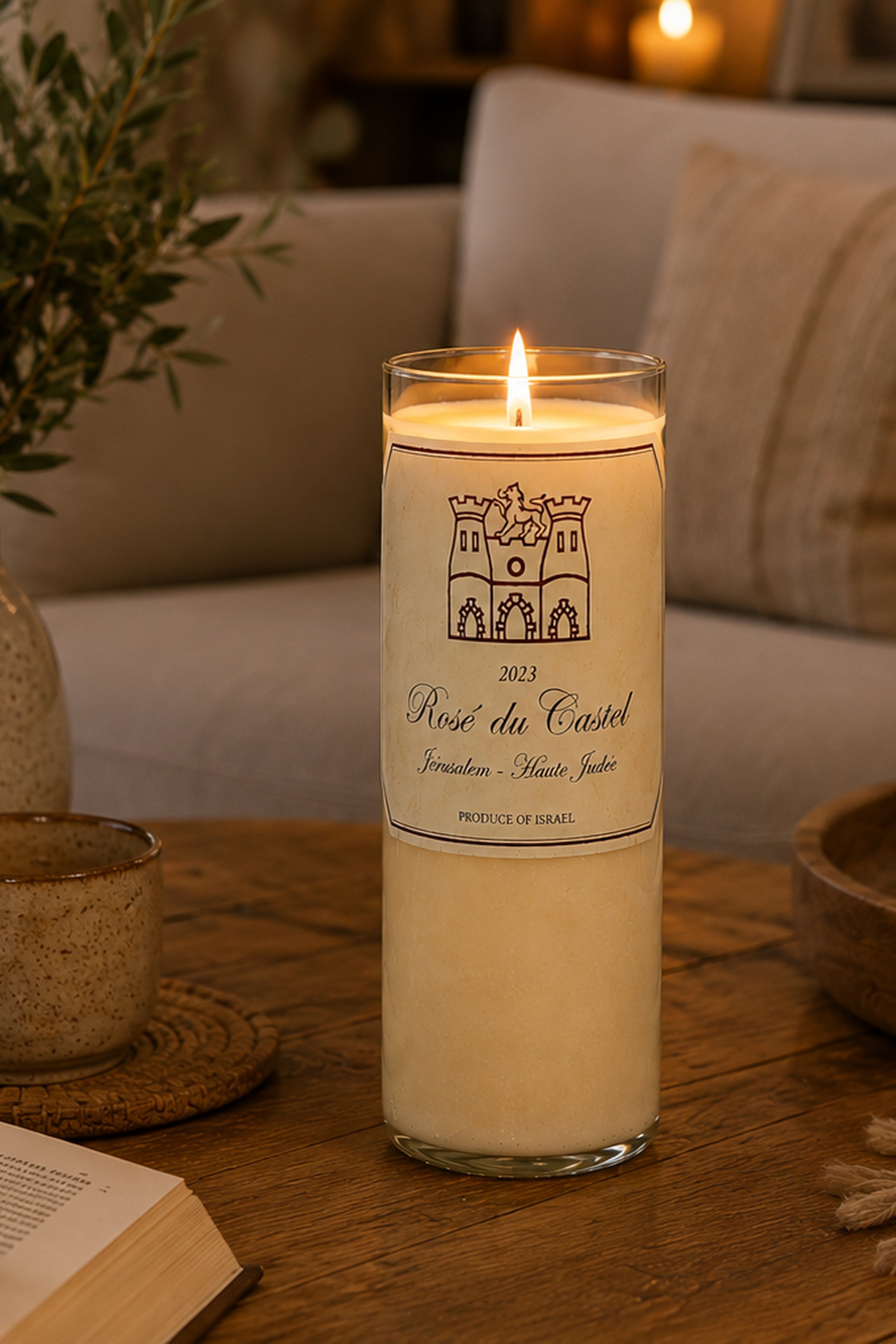נר יין Rosé du Castel – מהדורה ירושלמית יוקרתית