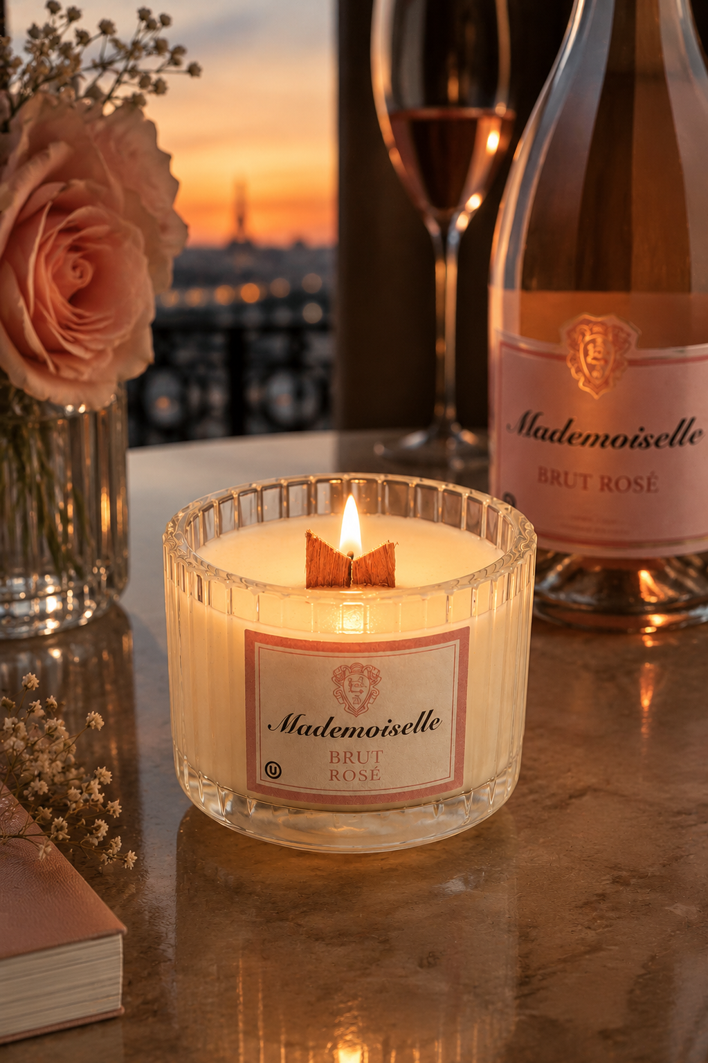נר Mademoiselle Brut Rosé – מהדורה אלגנטית