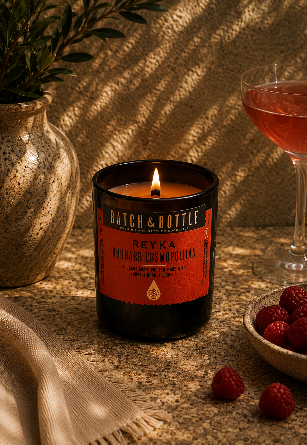 Batch & Bottle – Reyka Rhubarb Cosmopolitan - קוקטייל ראברב קוסמופוליטן